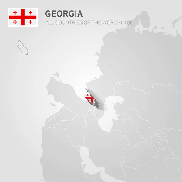 Georgia na šedé mapě. — Stockový vektor