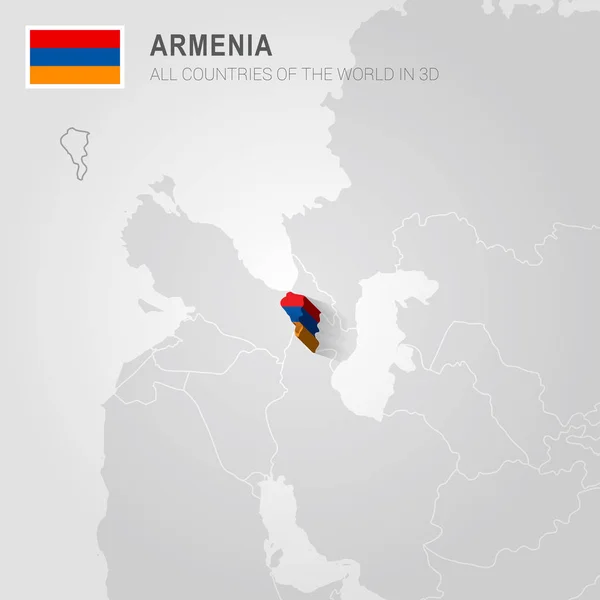 Na šedé mapě Arménie. — Stockový vektor