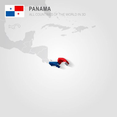 Gri haritada çizilmiş Panama.