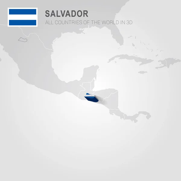 Salvador dibujado en mapa gris . — Vector de stock