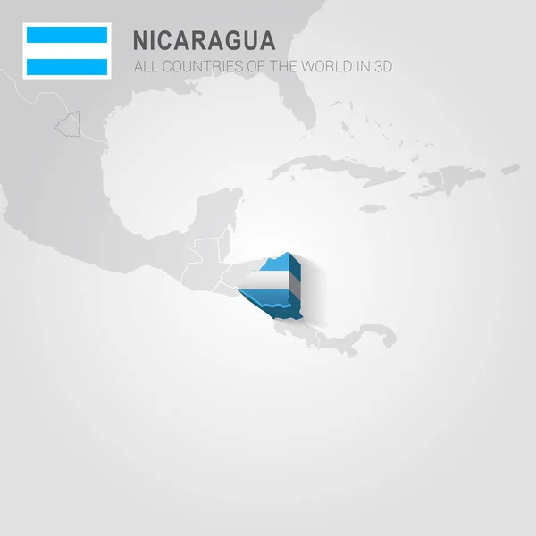 Nicaragua dibujado en mapa gris . — Vector de stock