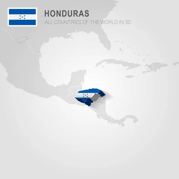 Honduras dibujado en mapa gris . — Vector de stock