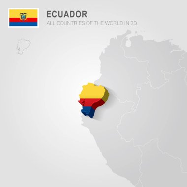 Gri haritada çizilmiş Ekvador.