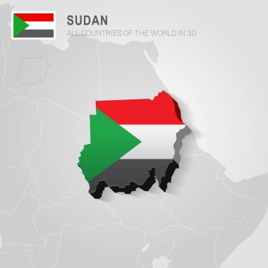 Gri haritada çizilmiş Sudan