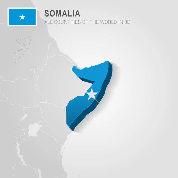 Somalia disegnata sulla mappa grigia — Vettoriale Stock