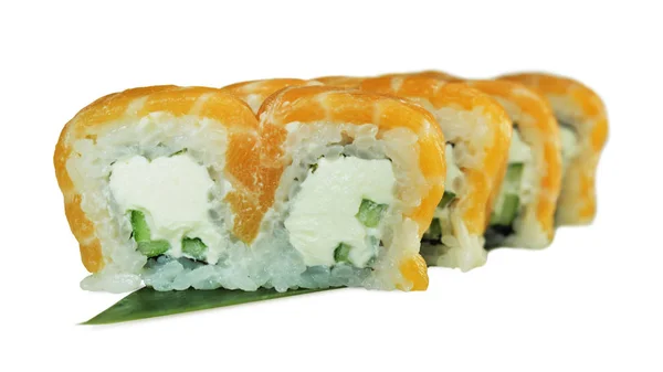 Makroaufnahme von Sushi. Japanisches Restaurant, Sushi, orientalische Tradition. — Stockfoto