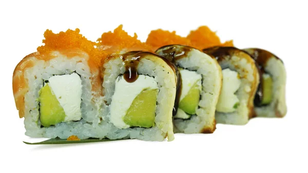 Makroaufnahme von Sushi. Japanisches Restaurant, Sushi, orientalische Tradition. — Stockfoto