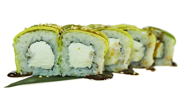 Macro-opname van sushi. Japans restaurant, sushi, oosterse traditie. — Stockfoto