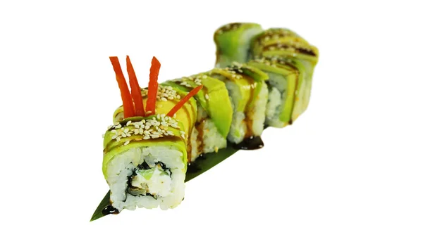 Macro de sushi. Restaurante japonés, sushi, tradición oriental . — Foto de Stock