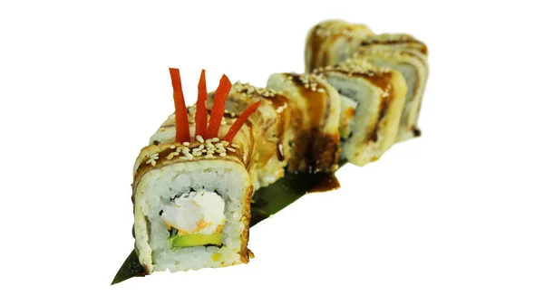 Macro de sushi. Restaurante japonés, sushi, tradición oriental . — Foto de Stock