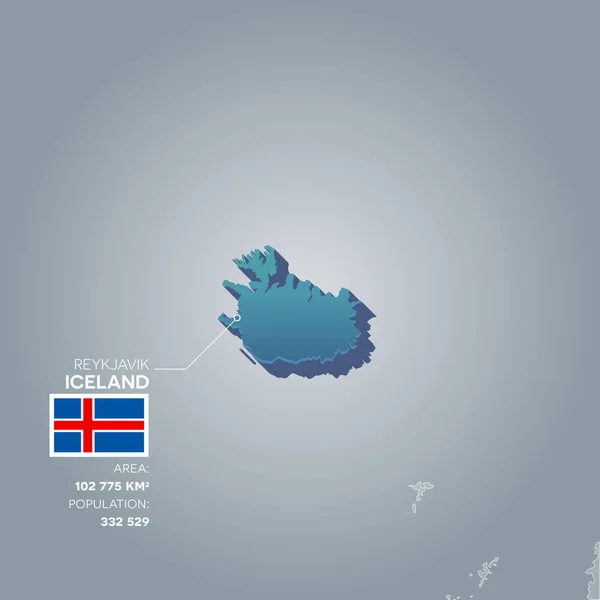 Islande carte d'information . — Image vectorielle