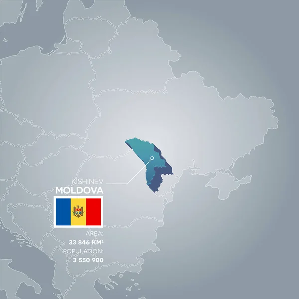 Informace mapa Moldávie. — Stockový vektor