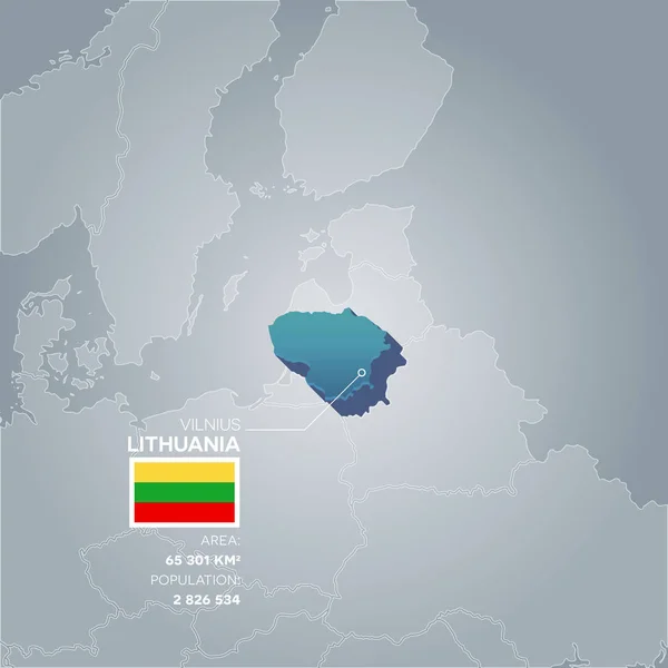 Litwa informacje mapa. — Wektor stockowy