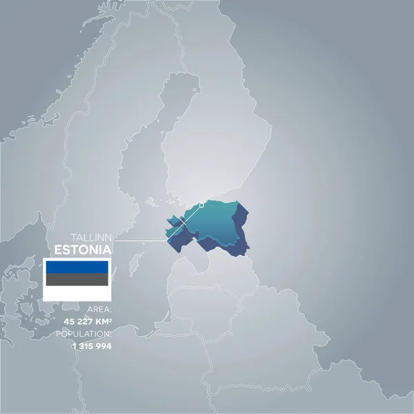 Informatiemap van Estland. — Stockvector