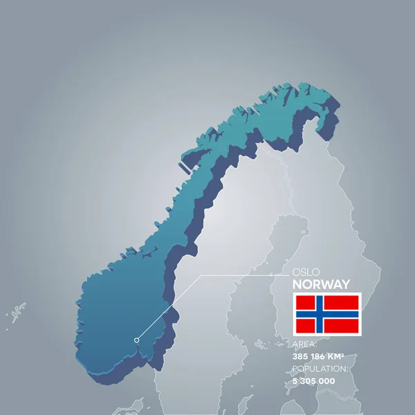 Norvège carte d'information . — Image vectorielle