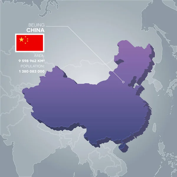 China informatie kaart. — Stockvector