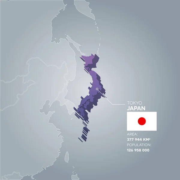 Giappone mappa delle informazioni . — Vettoriale Stock