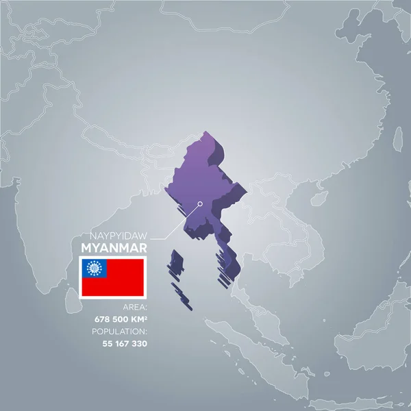 Barmský informace mapa. — Stockový vektor