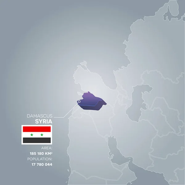 Mapa informativo de Siria . — Vector de stock