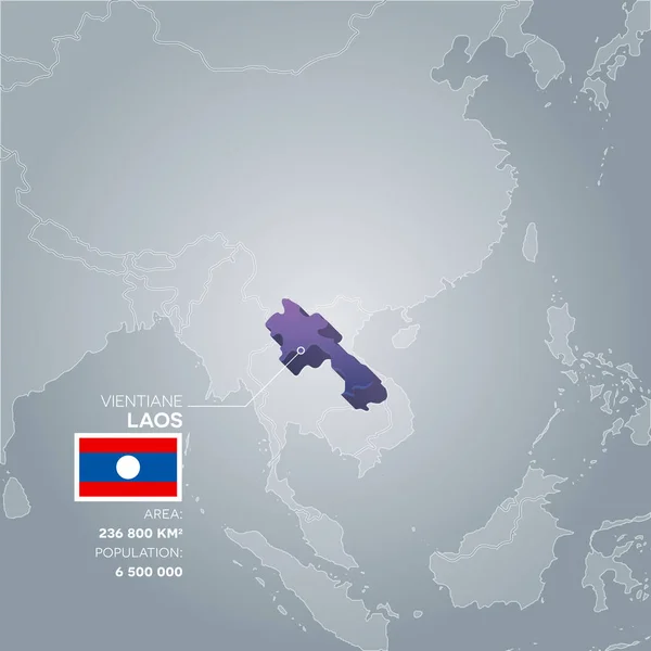 Laos informace mapa. — Stockový vektor