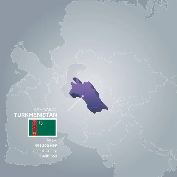 Mapa informativo de Turkmenistán . — Vector de stock