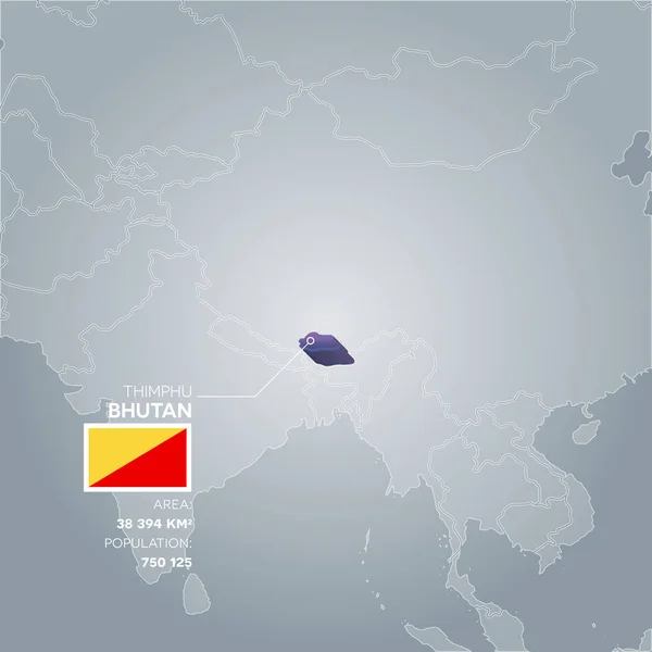 Bhutan informacje mapa. — Wektor stockowy