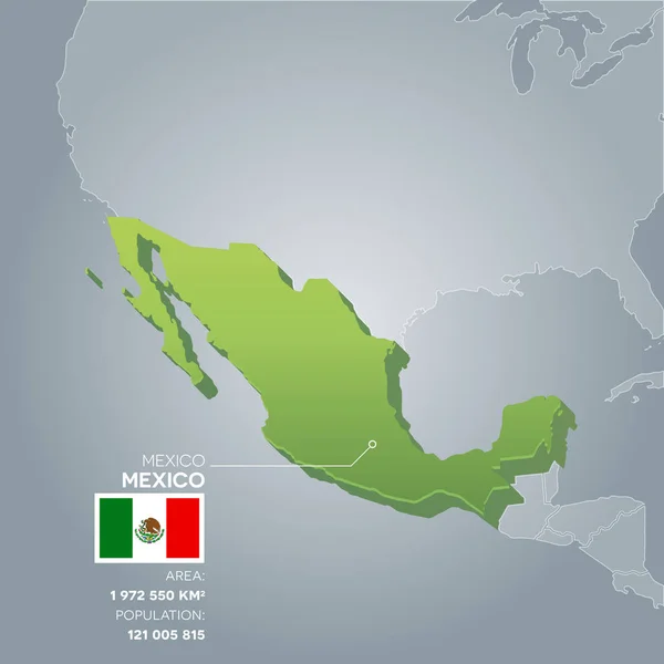 México mapa de información . — Vector de stock