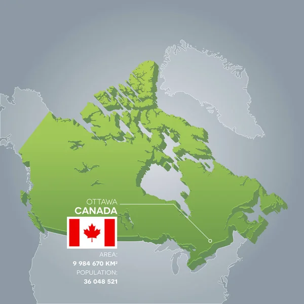 Informace Mapa Kanady. — Stockový vektor