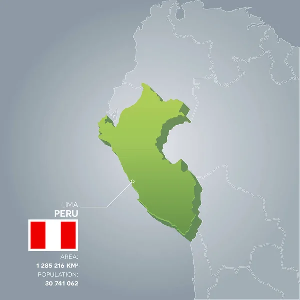 Peta informasi Peru . - Stok Vektor