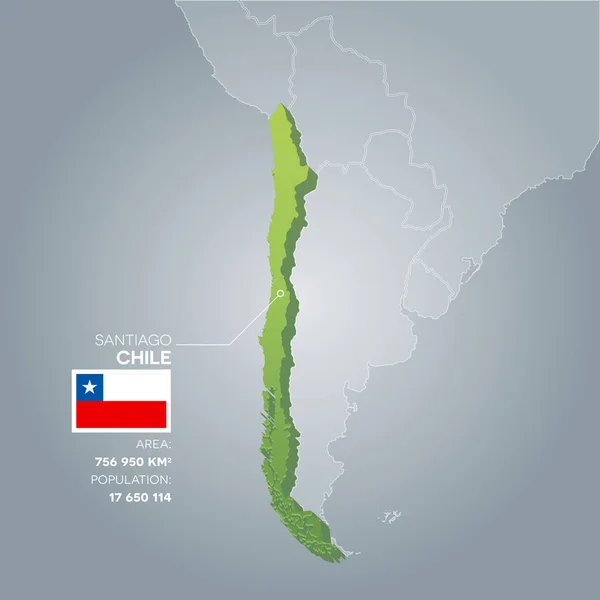 Chile mapa informativo . — Vector de stock