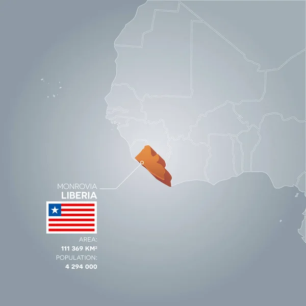 Carta informativa Liberia . — Vettoriale Stock