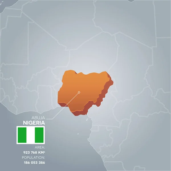 Mapa informativo de Nigeria . — Vector de stock