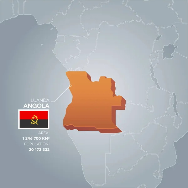 Mapa de informação Angola . — Vetor de Stock