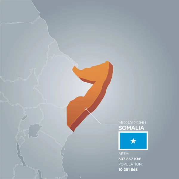 Somalia mapa de información . — Vector de stock