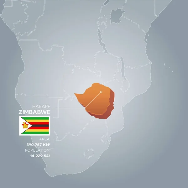 Mapa de informações do Zimbabué . —  Vetores de Stock