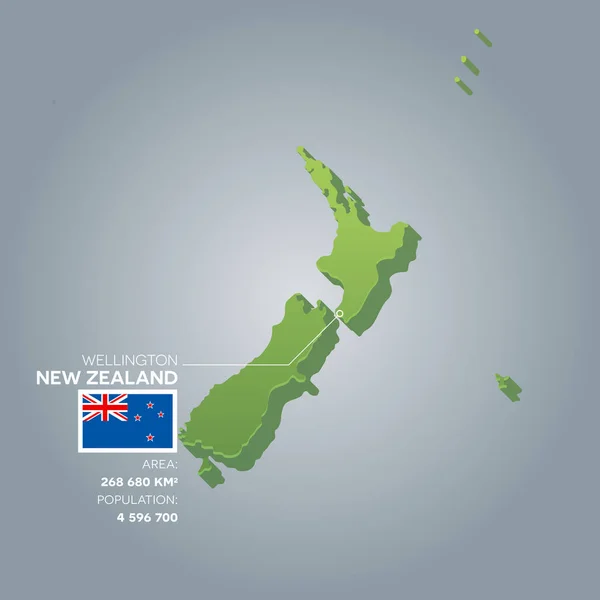 Nový Zéland informace mapa. — Stockový vektor