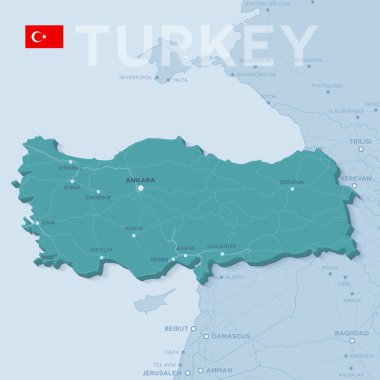 Şehirler ve Türkiye'deki Verctor Haritası.