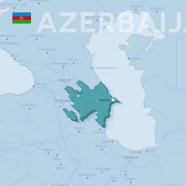 Verctor mapa měst a silnic v Ázerbájdžánu. — Stockový vektor