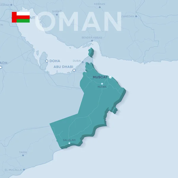 Verctor карти міст і доріг в Оман. — стоковий вектор