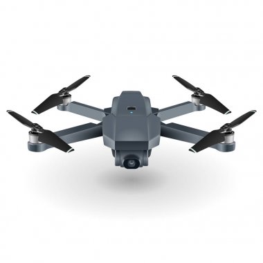 Drone veya quadrocopter kamera ile. Gri renkli, beyaz arka planı.