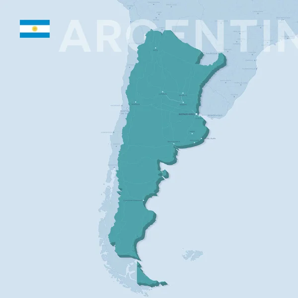 Verctor karta över städer och vägar i Argentina. Royaltyfria illustrationer