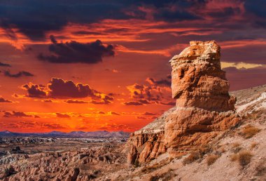 Güzel gün batımı, Kapadokya, Türkiye