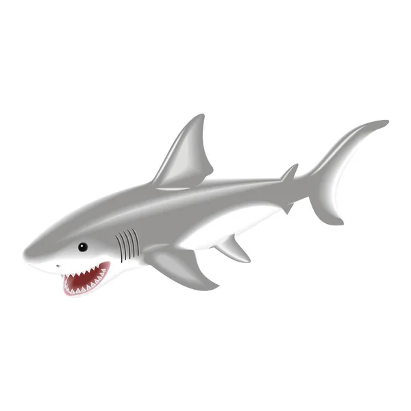 Vector clip arte grande tubarão branco — Vetor de Stock