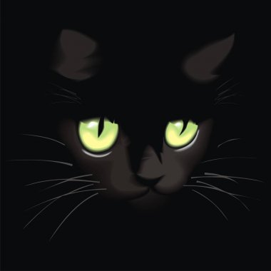 Siyah bir kedinin vektör çizimi