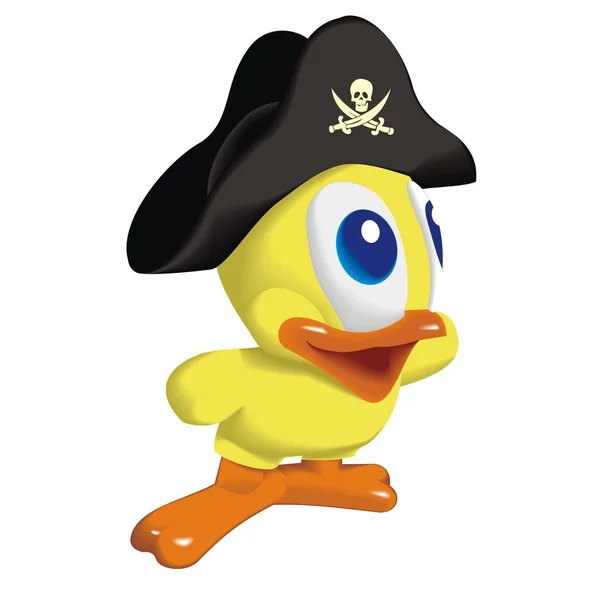 Ilustración vectorial pato pirata — Vector de stock