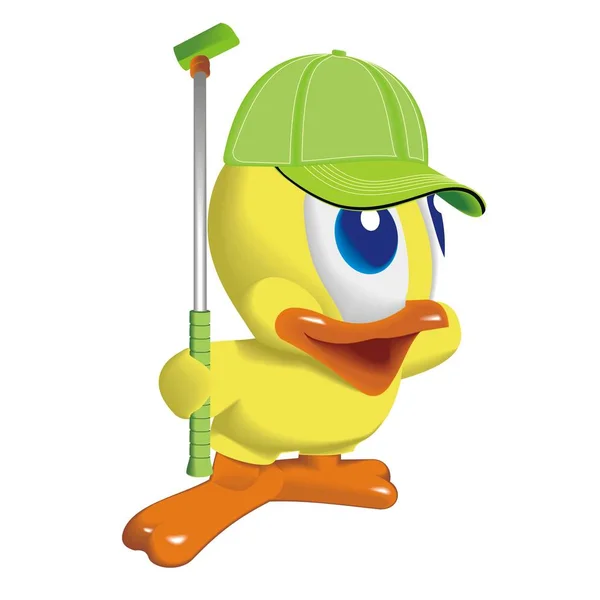 Vektör çizimi ördek oyuncu Golf