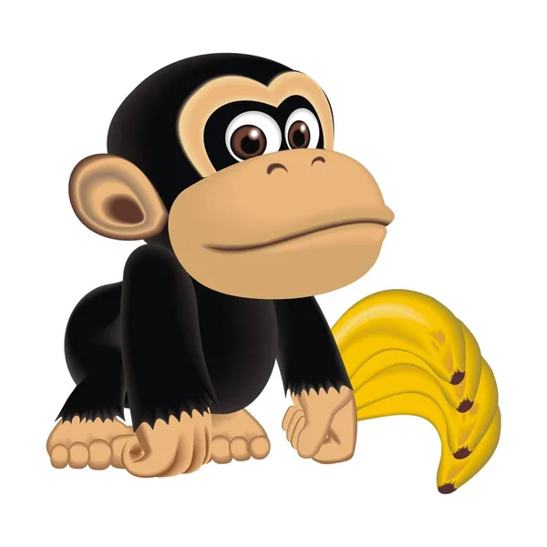 Mono de ilustración vectorial con plátanos — Archivo Imágenes Vectoriales
