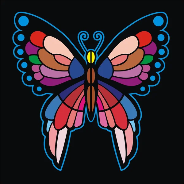 Illustration vectorielle papillon coloré — Image vectorielle