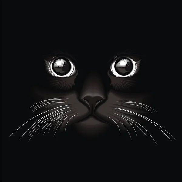 Vector clipart black cat — Stock Vector