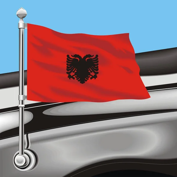 Vector clip art bandera Albania — Vector de stock